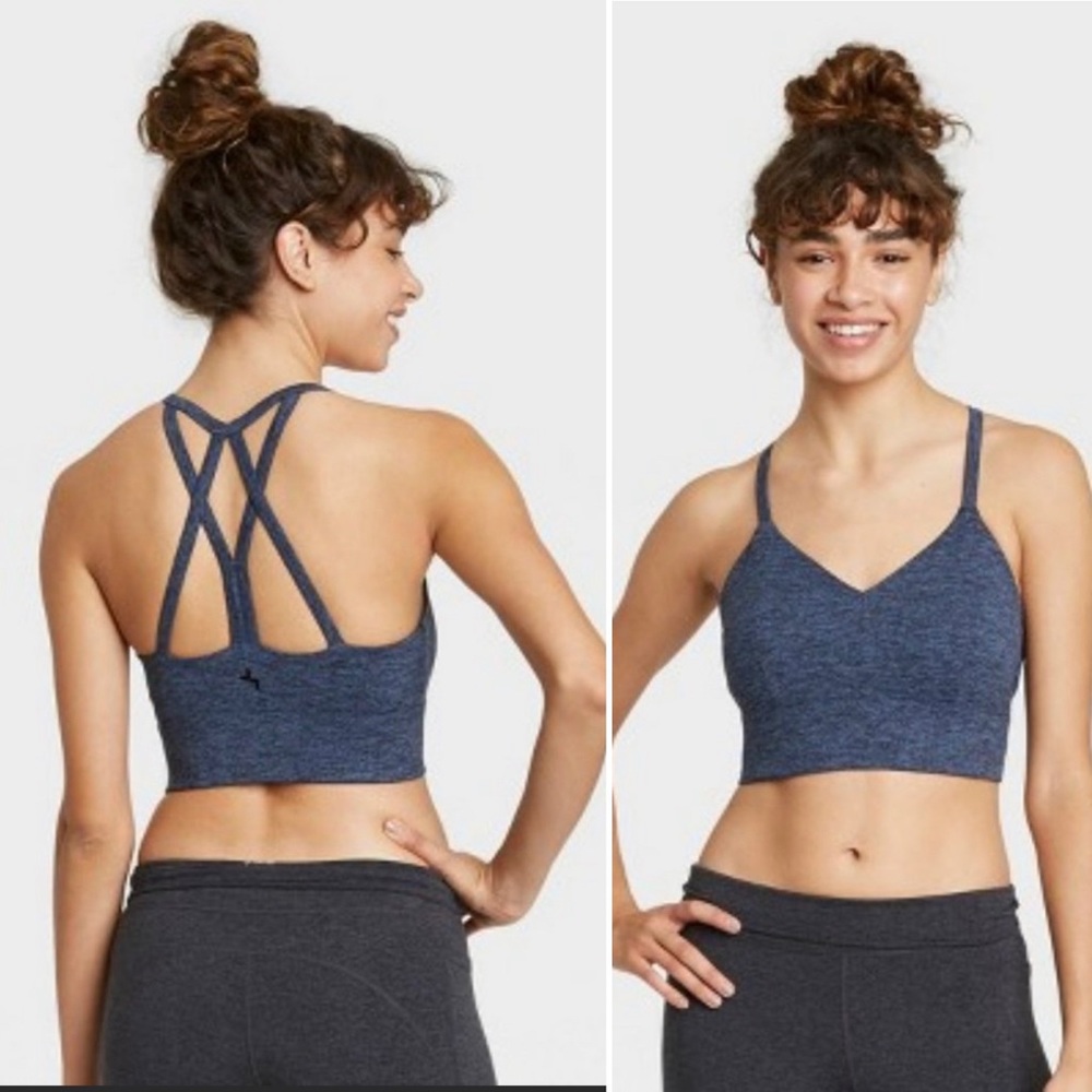 JoyLab Strappy Long Lined Jersey Sports Bra NWOT